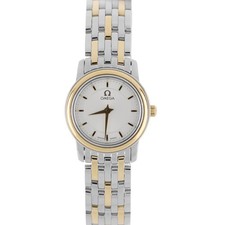 Omega De Ville Prestige Two-Tone Gold Steel Silver 22mm 4370.31.00 Quartz Watch