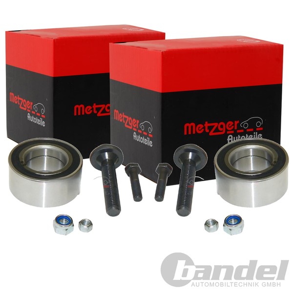 2X Metzger RADLAGER-SATZ Vorne Hinten Passend FÜR Audi 100 200 80 90 A4 A6 A8-image