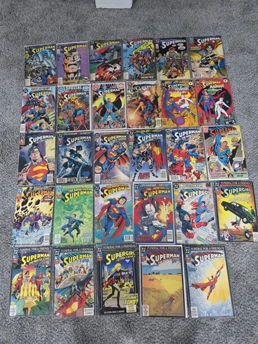 Superman Comic Book Lot Of 29 Vintage DC Comics