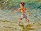 Konstantin Kuznetsov Listed Russian Framed Oil on Board Children Playing Beach — photo 4
