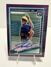 Jacob Misiorowski Milwaukee Brewers 2025 Donruss Optic Rated Prospect Auto /49
