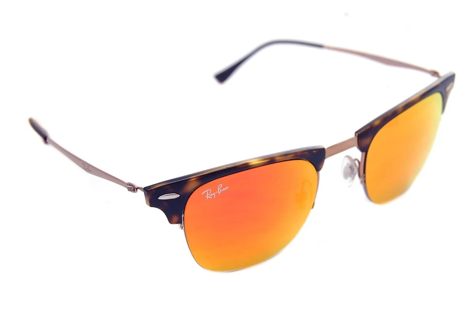 Очки солнцезащитные Ray-Ban CLUBMASTER LIGHT RAY RB8056 175/6Q 49 мм ГАВАНА ЗОЛОТИСТО-ОРАНЖЕВЫЕ - Изображение 2 из 4