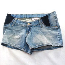 Isabel Maternity by Ingrid Isabel Light Wash Midi Denim Shorts Size 2 NWT