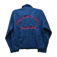 Vintage 80s Mens Mechanic Embroidery Workwear Uniform Polyester Work jacket Sz S