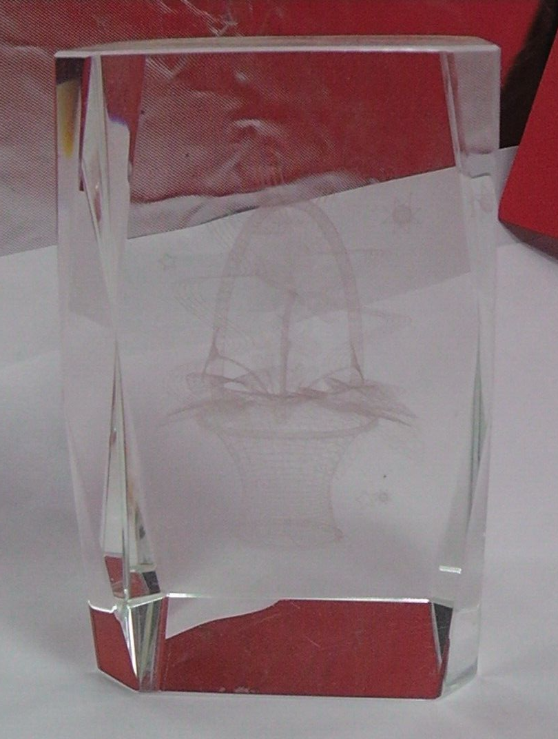 Glass Paper Weights, Laser Engraved Crystal Glass Paper Weights Job