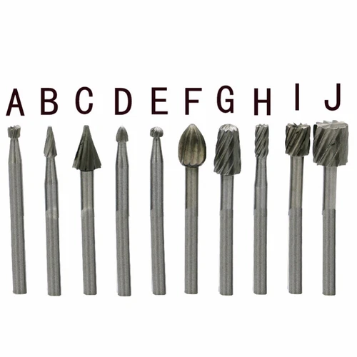 10tlg Frässtift HSS Fräsen Bohrer Set Für-Dremel Werkzeuge 1a Qualität Gravieren - Picture 2 of 8