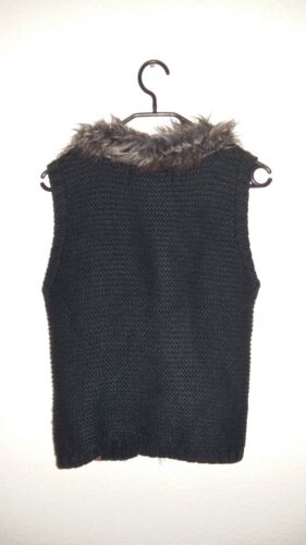 Strick Häkel Weste Jacke Damen in schwarz, Größe XS 34, Kunstfell, Neu - Bild 3 von 6