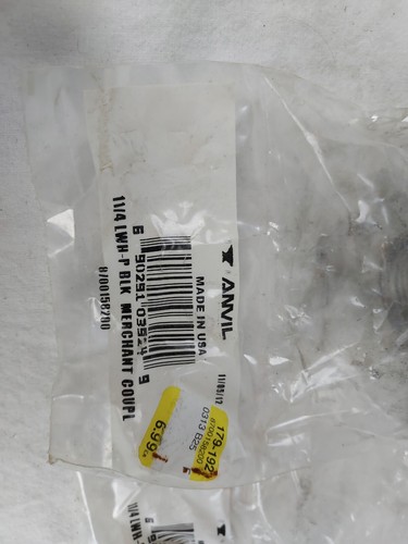2-Anvil 1-1/4 In. Malleable Black Iron Standard Merchant Coupling - Picture 2 of 3