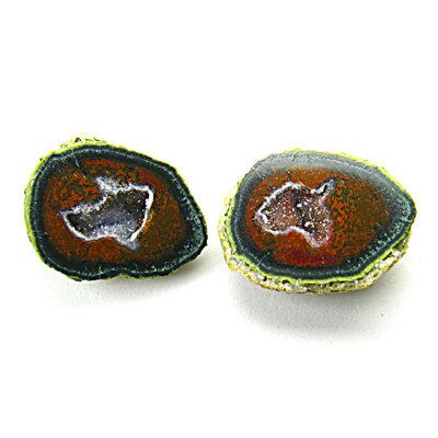 22.00Ct UNSEEN ! MATCHING PAIR RARE COLLECTION COCONUT DRUZY FROM MEXICO