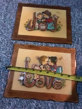 Vintage Wooden Wall Art Lot Of  2