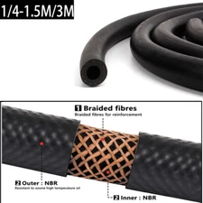1/4" Nitrile Rubber (NBR) EFI Fuel Injection Line Hose Flexible braided Gas Line