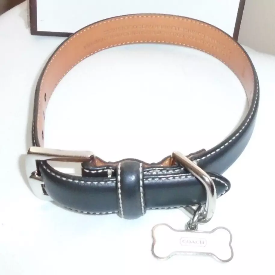 Coach Small Pet Collar - Silver/Black