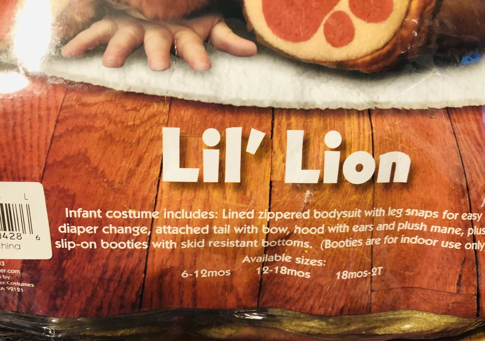 InCharacter 服装 幼儿 Lil Lion 18/24 个月 完整服装 — 第 3/4 张图片