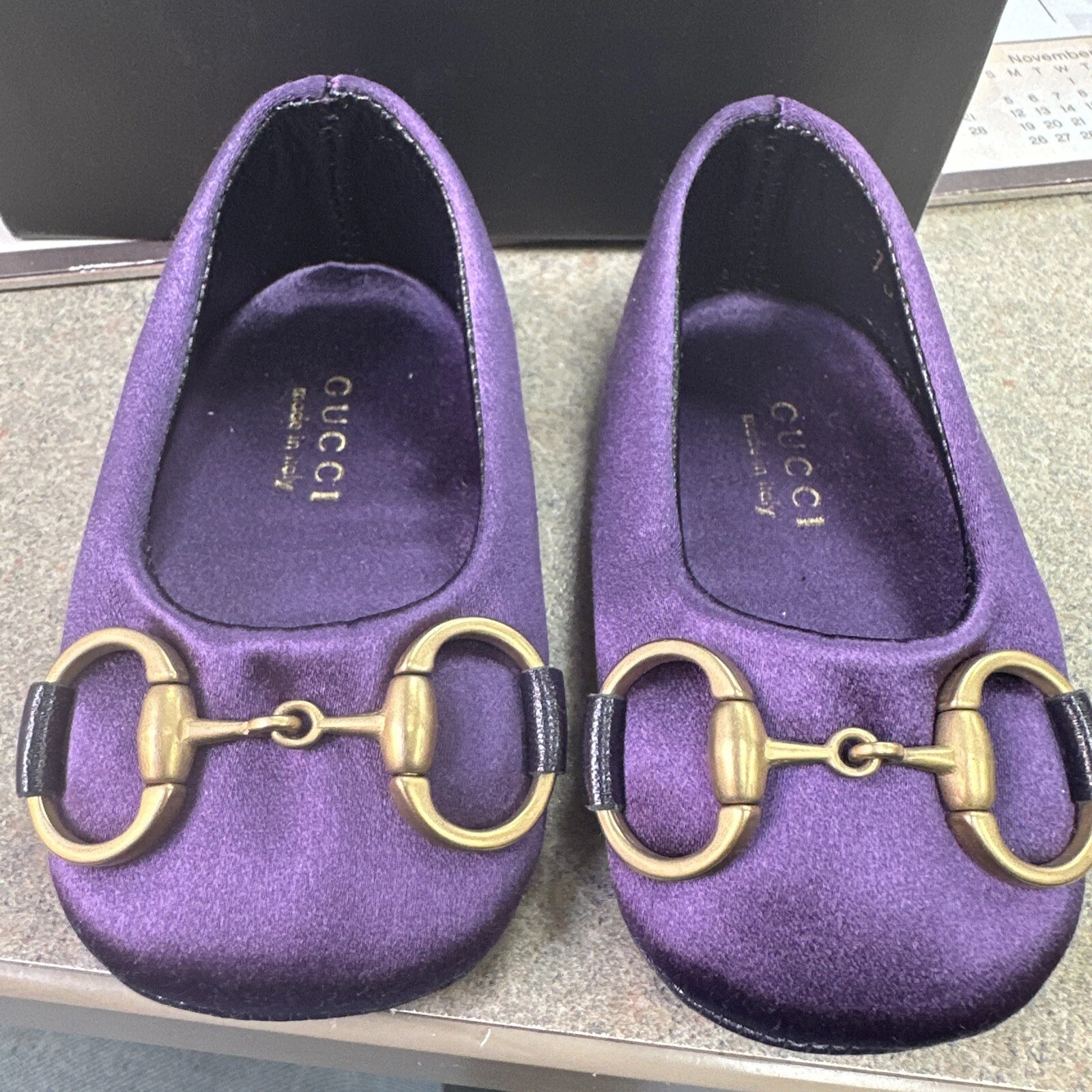 Gucci Chaussures plates bébé mors cheval violet taille 15