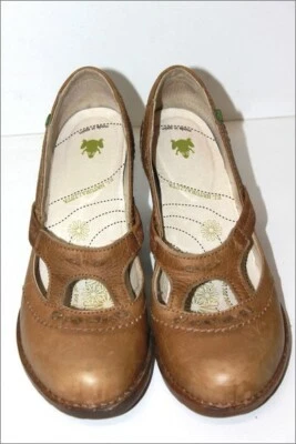 EL NATURALISTA Escarpins à Brides Cuir Marron Ocre Doublés Cuir T 39 TBE - Photo 1/4