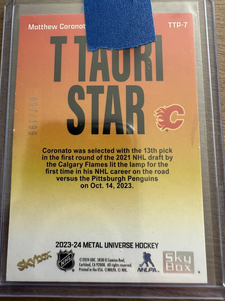 2023-24 Skybox Metal Universe T Tauri Star Matthew Coronato #TTP-7 /199 - Image 2 of 2