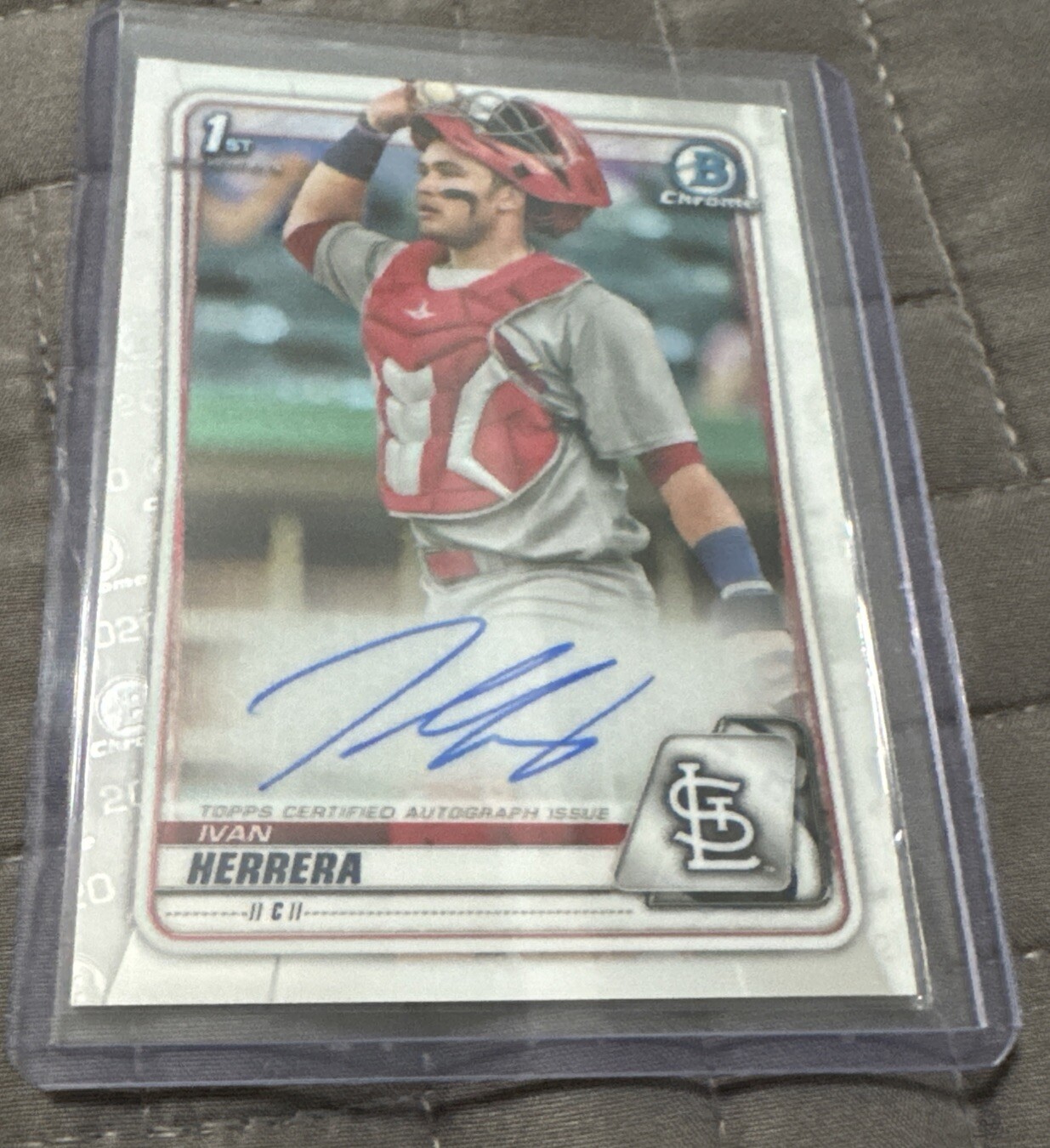 2020 1st Bowman Chrome Ivan Herrera On-Card Auto #CPA-IH - STL Rookie