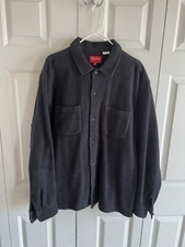 Supreme FW22 Brushed Flannel Twill Button Up Shirt Black Mens Size XL Authentic