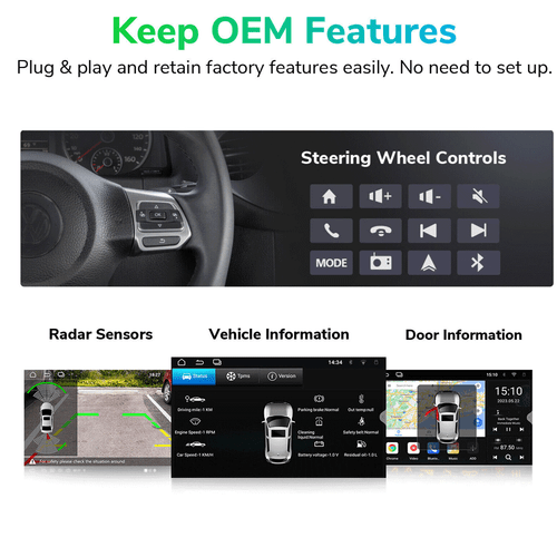 8" Stereo CarPlay for VW Golf MK5 Polo Head Unit GPS Sat Nav WiFi BT with Camera - Picture 13 of 16