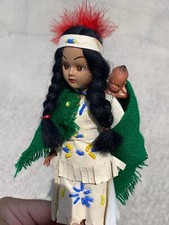 Vintage AMERICAN INDIAN Cherokee Woman Leather Clothes  Papoose Baby 8     sj17j