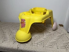 🍊Vintage 1983 Ideal Happi Returns Action Yellow Plactic Baby Walker Nice!