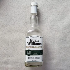 EVAN WILLIAMS - BIB KENTUCKY STRAIGHT BOURBON WHISKEY 750 ML EMPTY BOTTLE LOOK!!