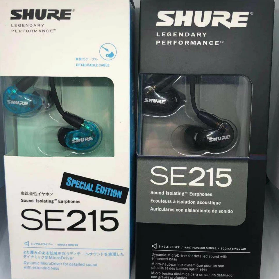 SHURE SE215 Auriculares Dinámicos Reducción de Ruido Intrauditivo Bajos Transparente Azul Negro Foto 2 de 4