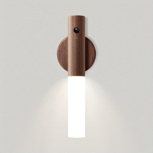 1pc Wireless LED Motion Sensor Night Light USB Rechargeable with Magnetic Holder