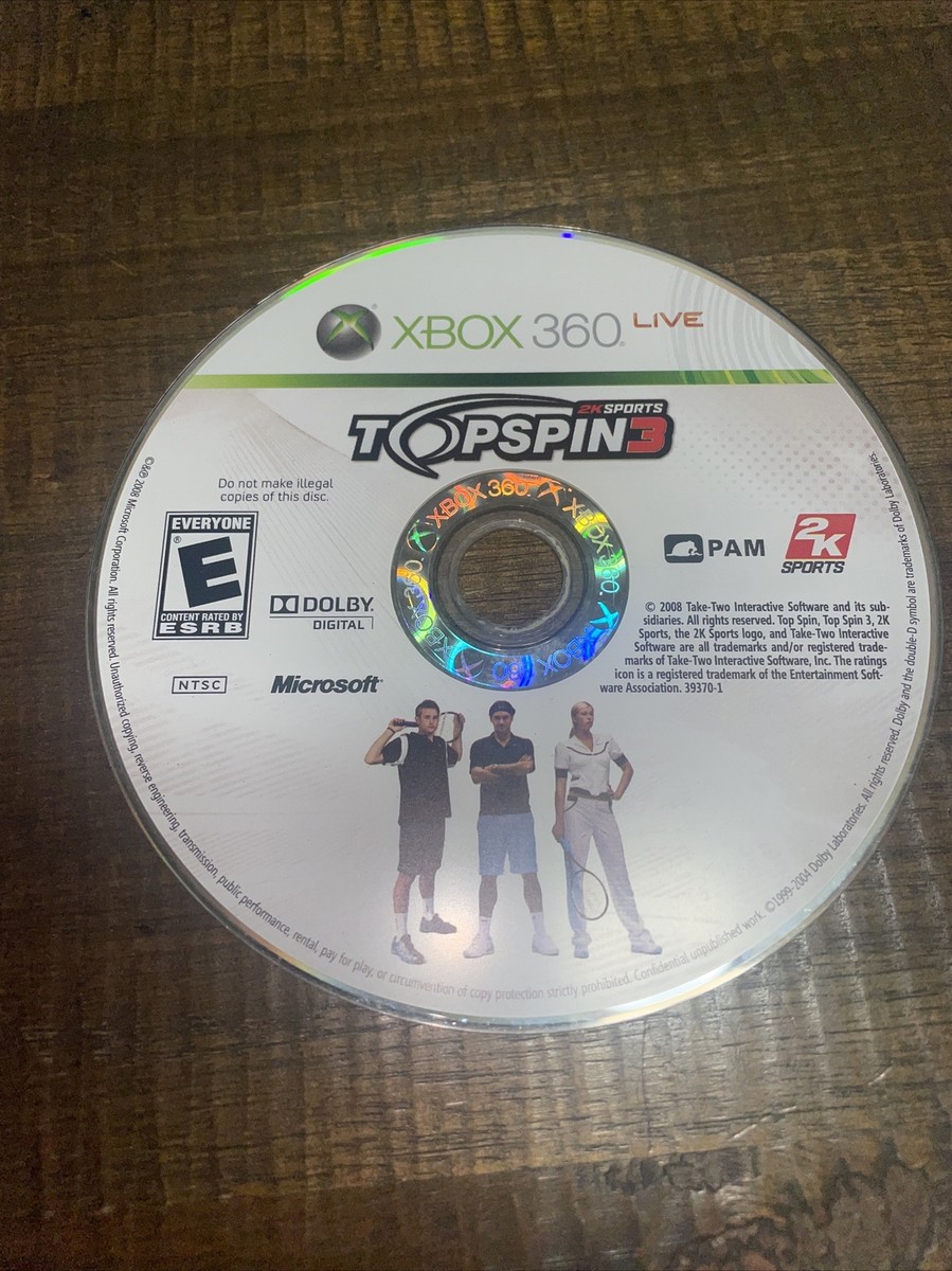 Top Spin (Microsoft Xbox 360) GAME DISC ONLY CLEANED TESTED