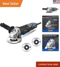 Heavy-Duty 6-Amp Angle Grinder with Paddle Switch and Onboard Wrench Storage