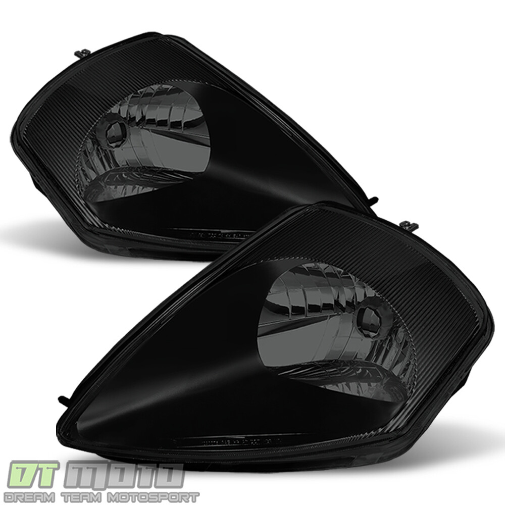 Blk Smoke 2000 2001 2002 2003 2004 2005 Mitsubishi Eclipse Headlights Headlamps