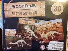 WoodFlair 3D Safe Wooden Puzzle 3 Set Prehistoric Dino Fossil Kid Skill Toy NEW