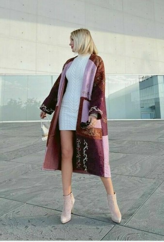 بوفرة تجاري مستمر patchwork kimono zara 
