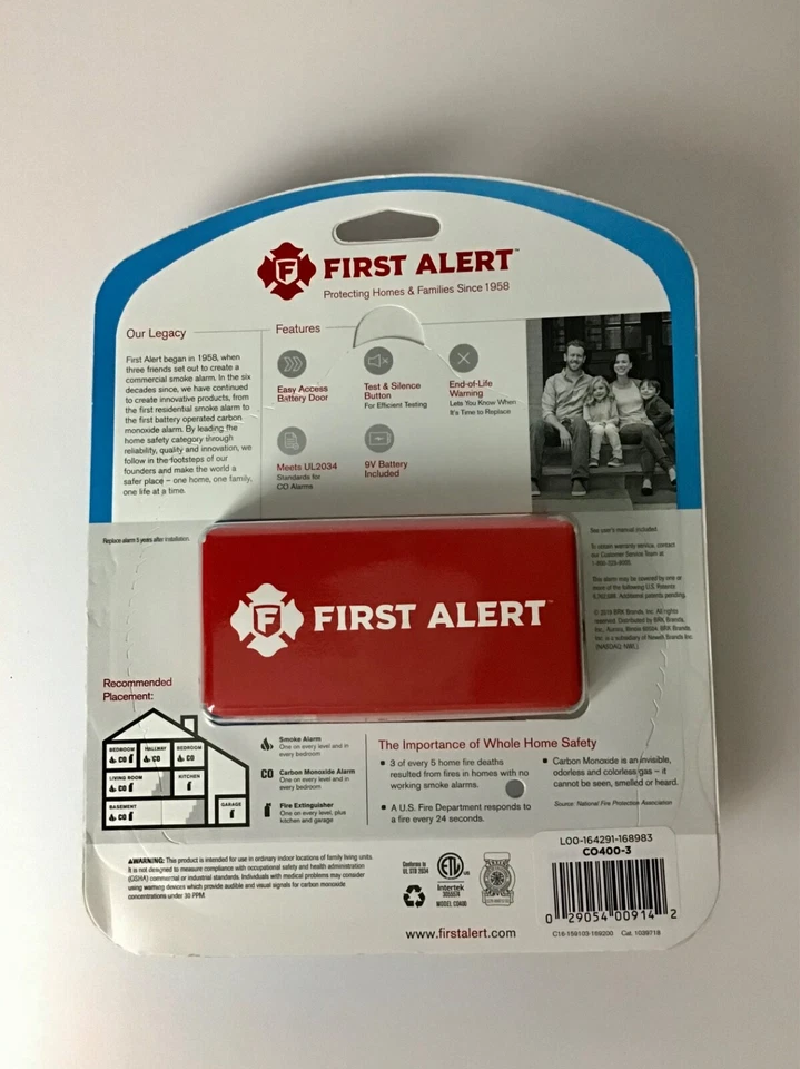 First Alert Carbon Monoxide Alarm Battery included 1039718 Brand New - Image 2 of 2