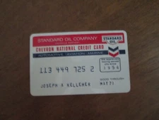 Vintage 1971 Chevron Standard Oil Credit Card pre-magnetic strip