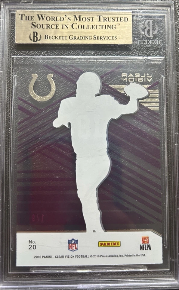 2016 Panini Clear Vision Purple Peyton Manning No.20 Gem Mint 9.5 - Image 2 of 2