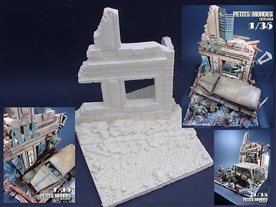 DIORAMA RUINE A PEINDRE ET A DECORER POUR MAQUETTE KIT 1/35 DRAGON TAMIYA