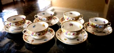 6 Schumann “Empress Dresden Flowers” Demitasse Cup & Saucer Sets