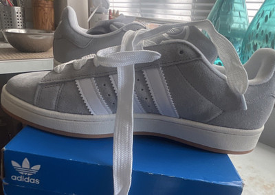 adidas Campus Gray White Suede Low Top Men display picture 2