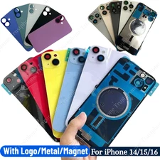 For iPhone15 14 16 16e Back Glass Replacement Rear Frame Cover with Magnet Lot