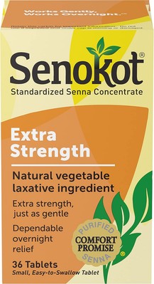 Senokot Extra Strength Natural Vegetable Laxative for Gentle Overnight Relief Oc