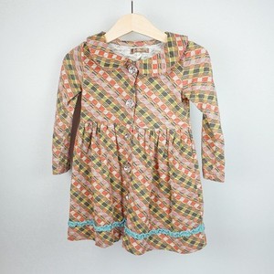 Matilda Jane Long Sleeve Dress Geometric Pattern Retro Brown Baby 18m