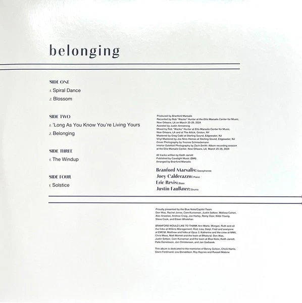 Branford Marsalis Quartet BELONGING 2-lp vinyl Joey Calderazzo Blue Note NM - Image 4 of 4
