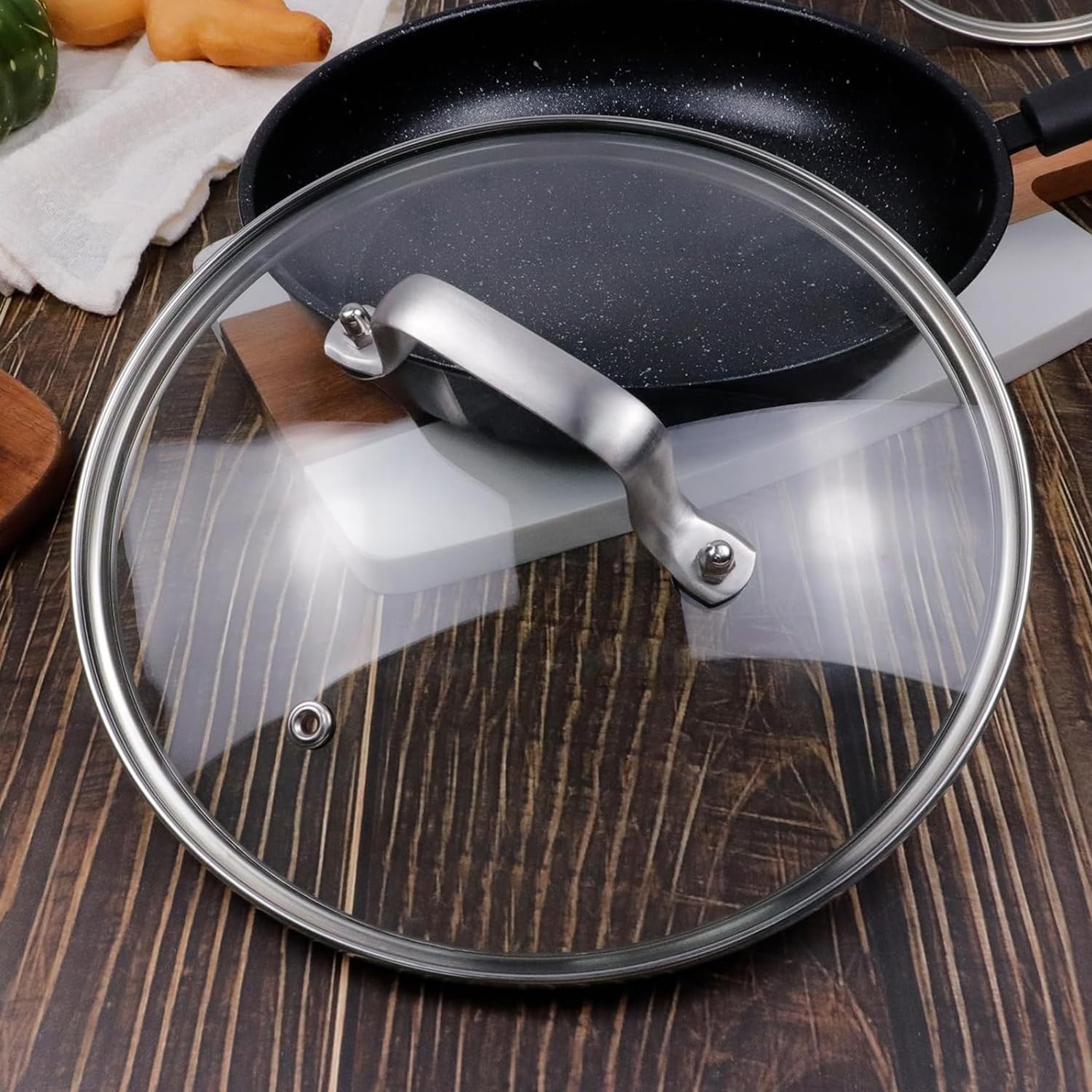 10 Inch Tempered Glass Pan Lid, 10" Glass Covers for Pots, Frying Pan, Pans and