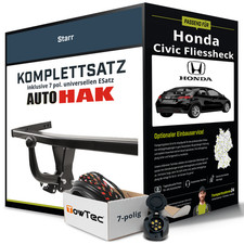 Anhängerkupplung starr für HONDA Civic Fliessheck +E-Satz (AHK und ES) Set NEU