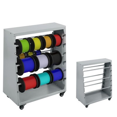 Wire Spool Rack with Wheels, Heavy Duty Cable Spool Cart & Wire Dispenser, 6-...