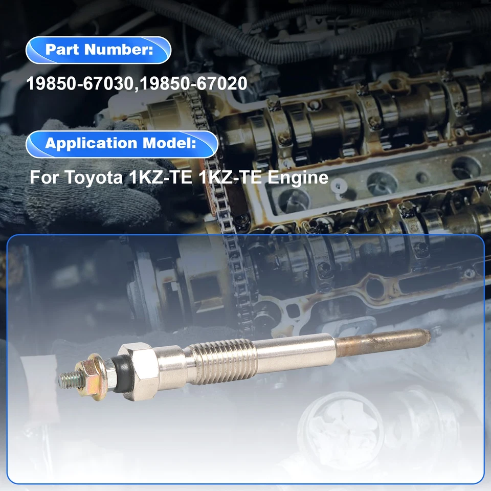 4 pcs Glow Plug 19850-67030 for Toyota 1KZ-TE HILUX HIACE LC PRADO 3.0 LTR 96-12 Foto 2 de 4