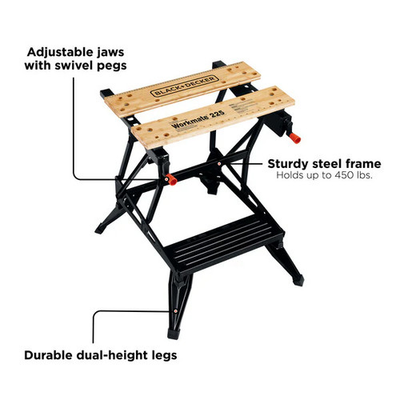 #ad BLACKDECKER Portable Work Bench And Vise WM225 A $74.99