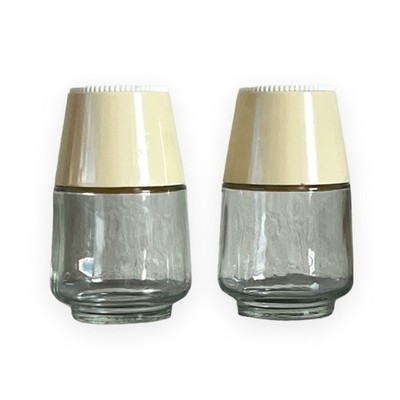 Vintage Gemco The Rangers Salt & Pepper Shakers Plastic Lid & Clear Glass Jar