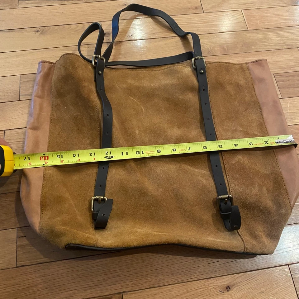 Sundance коричневый замши кожаная сумка с короткими ручками большой наплечная сумка сделано в Испании - Изображение 3 из 4